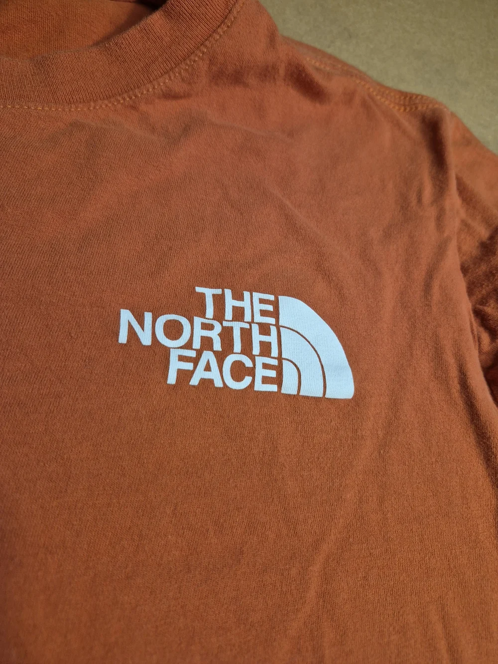 The North Face Men's Long Sleeve Crew Tee - Rust Orange